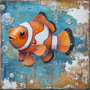 Nautical Sign, Clownfish Sign, DCO-02537, Sign For Wreath, 10x10
